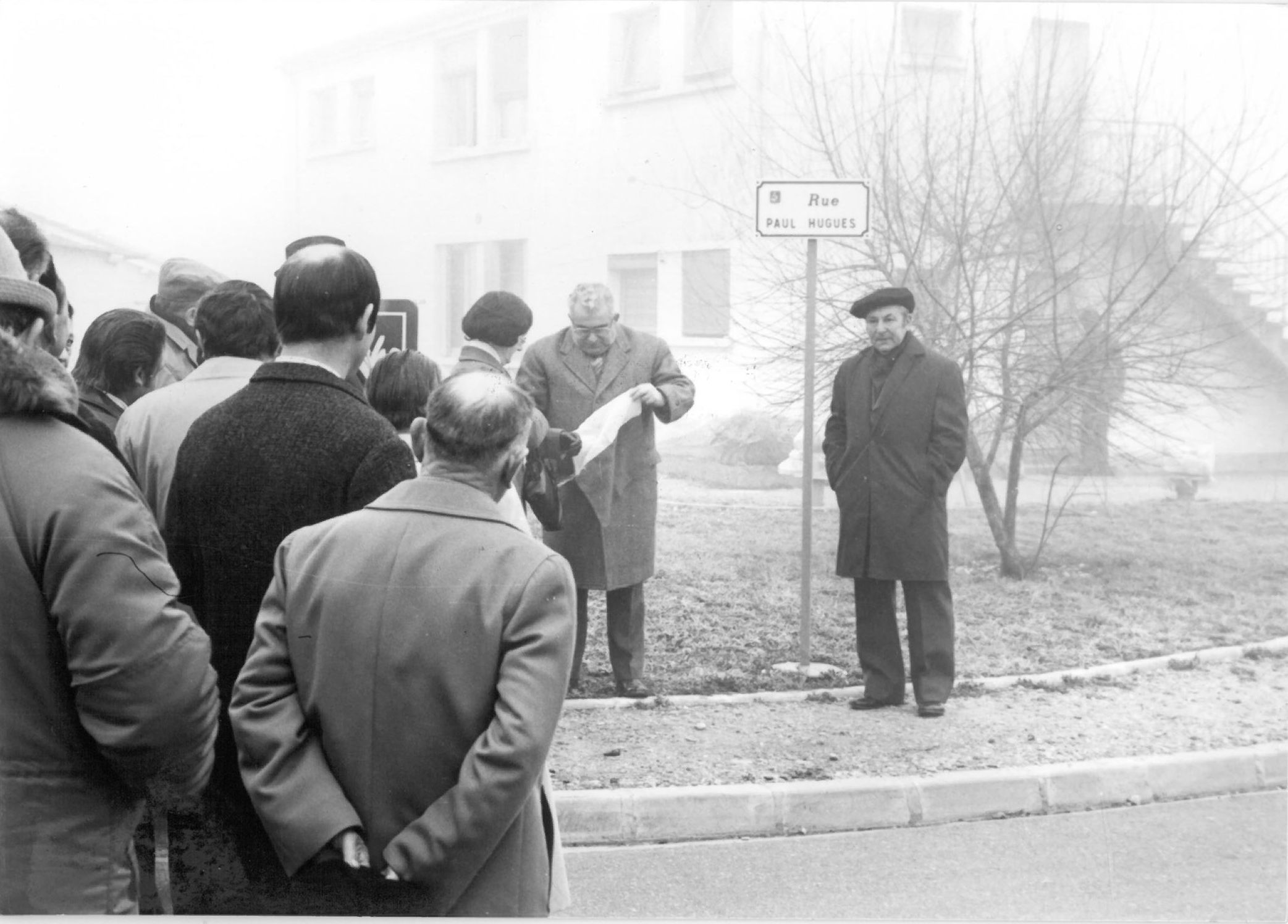 9 janvier 1977 : inauguration de la rue Paul Hugues, cofondateur du comité des fêtes et de bienfaisance de Testaud