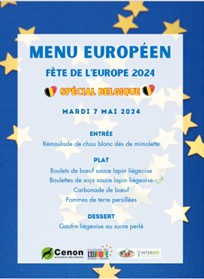 Menu Europeen Spécial Belgique 2024