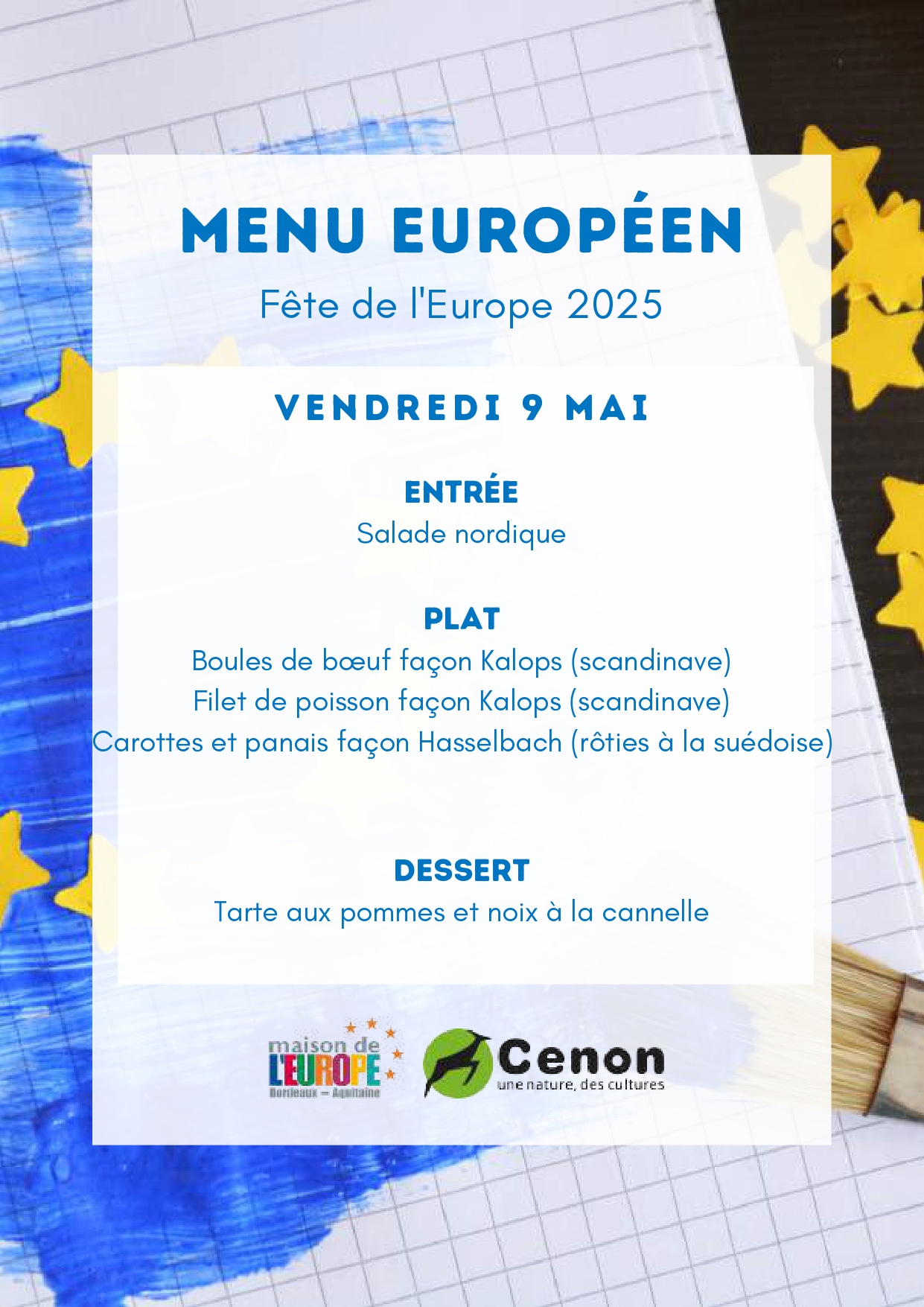 Menu européen 2025