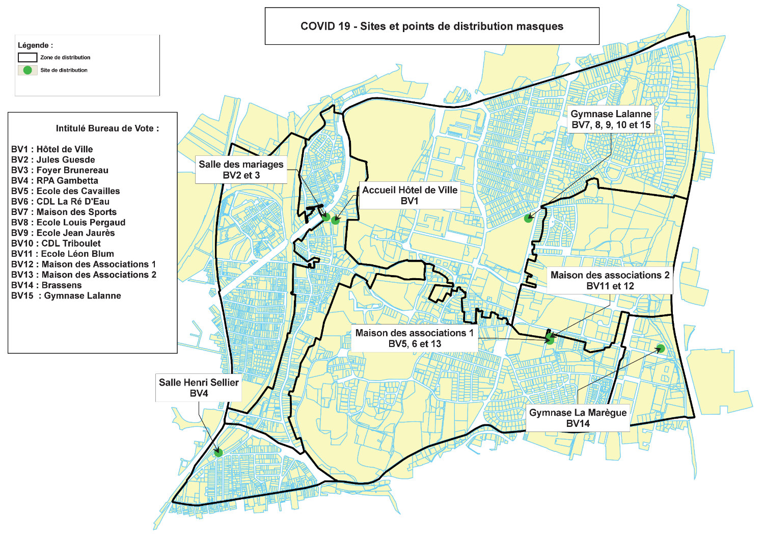 Carte des points de distribution