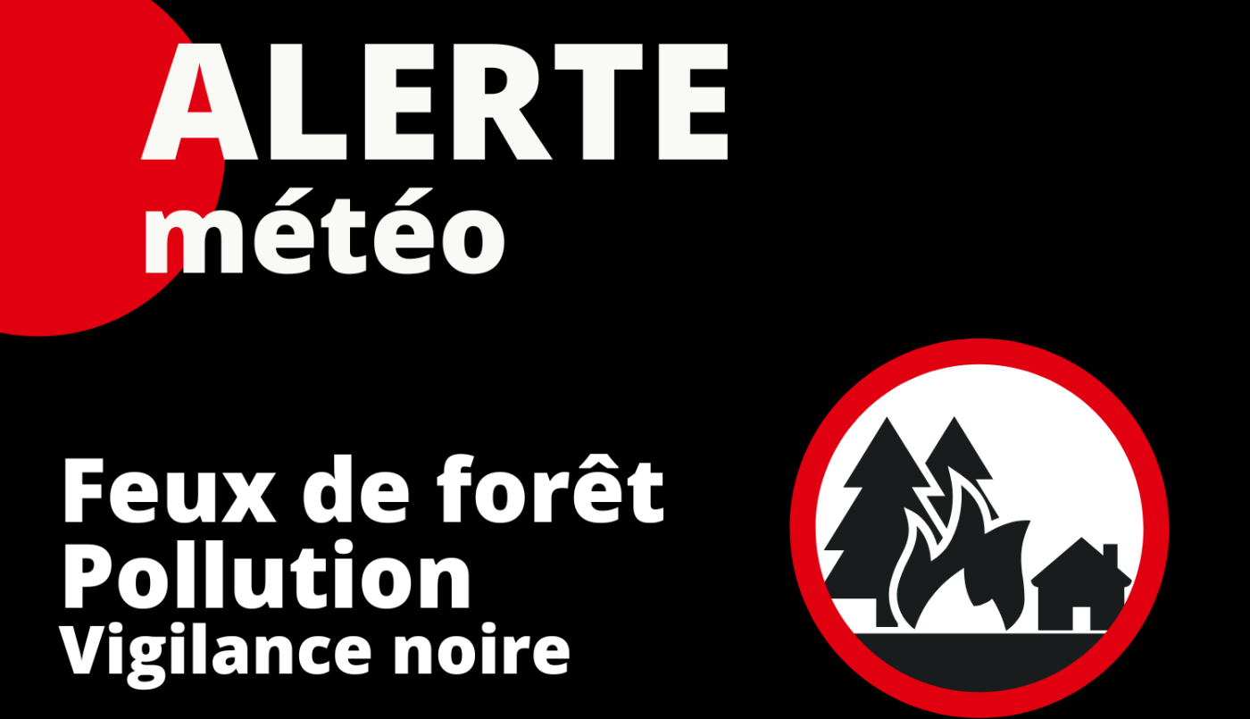 Vigilance noire feux de forêt et pollution atmosphérique : alertes renforcées
