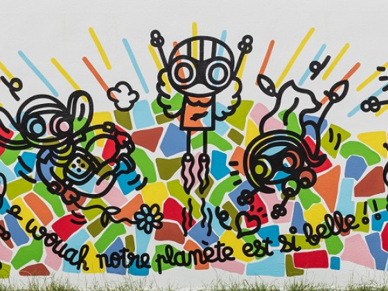 Fresque Jofo à l'école Gambetta